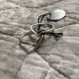 Pandora silver wishbone rings. Size 6